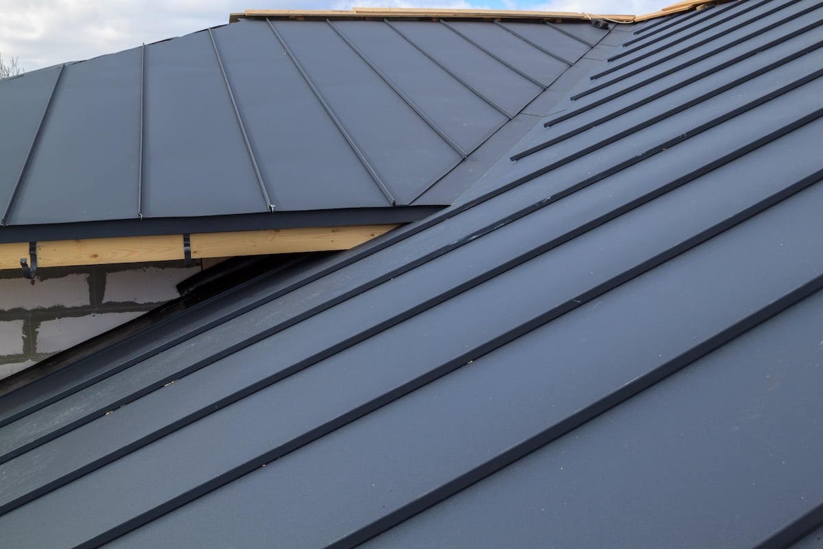 metal black standing seam roof
